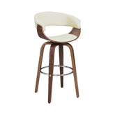 Coaster Zion Upholstered Swivel Bar Stool Walnut and Ecru Model 100206